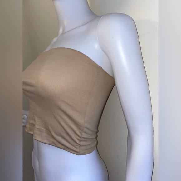 FashionNova Essential Bandeau Khaki Small Cotton Spandex - Picture 3 of 6